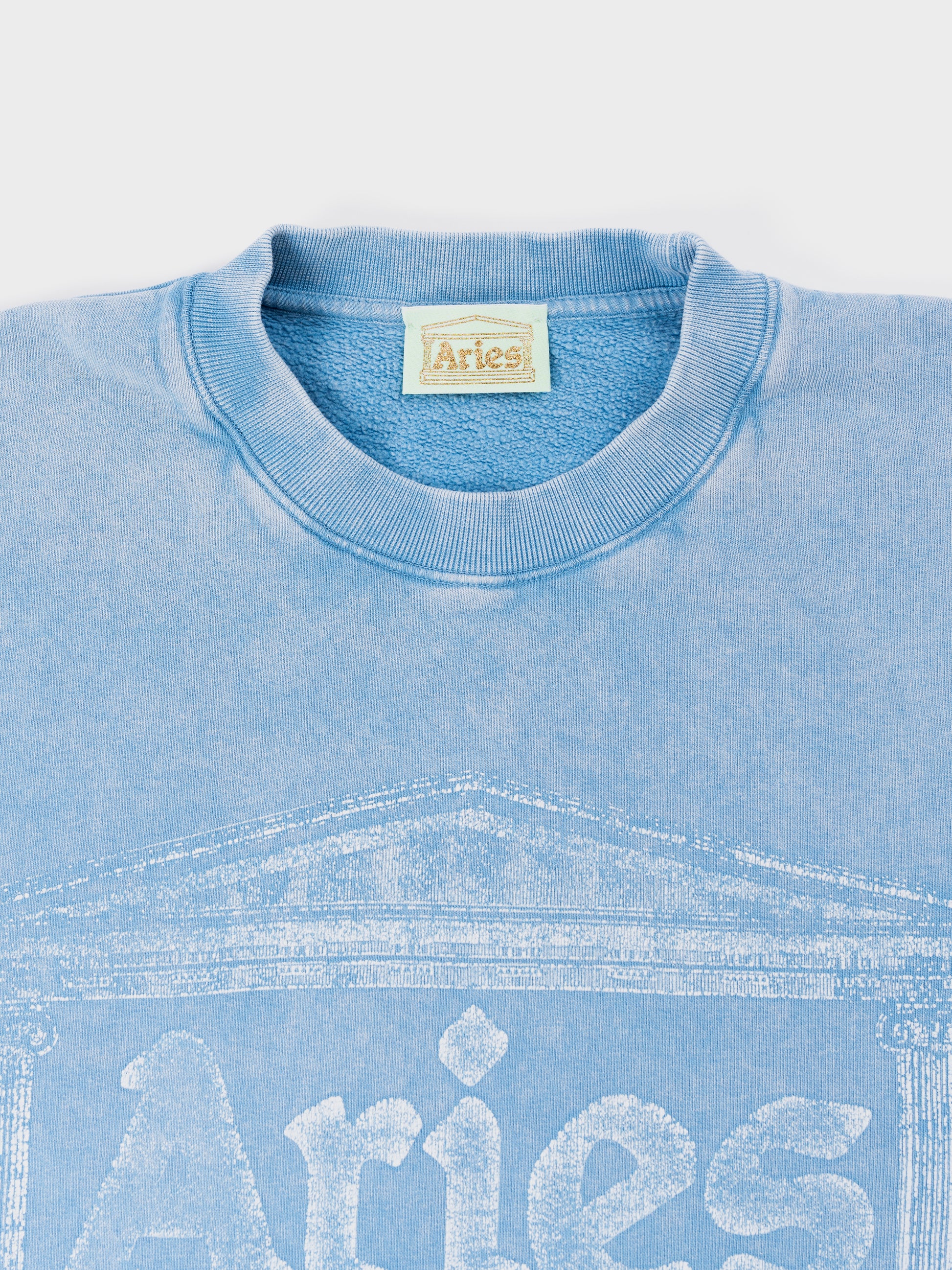 Aries Aged Ancient Column Sweat - Pale Blue