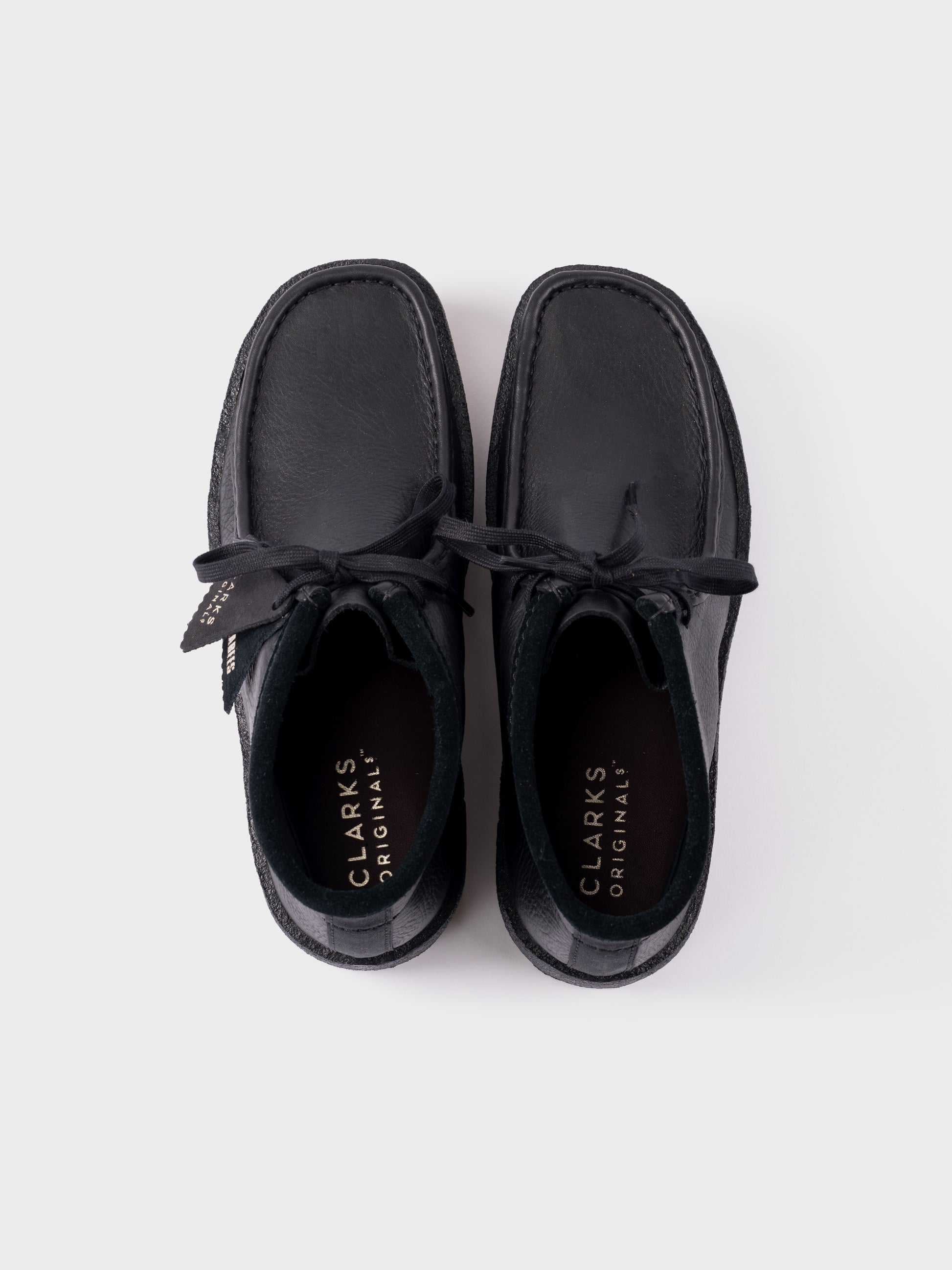 Clarks Originals Wallabee Cup Boots - Black Leather