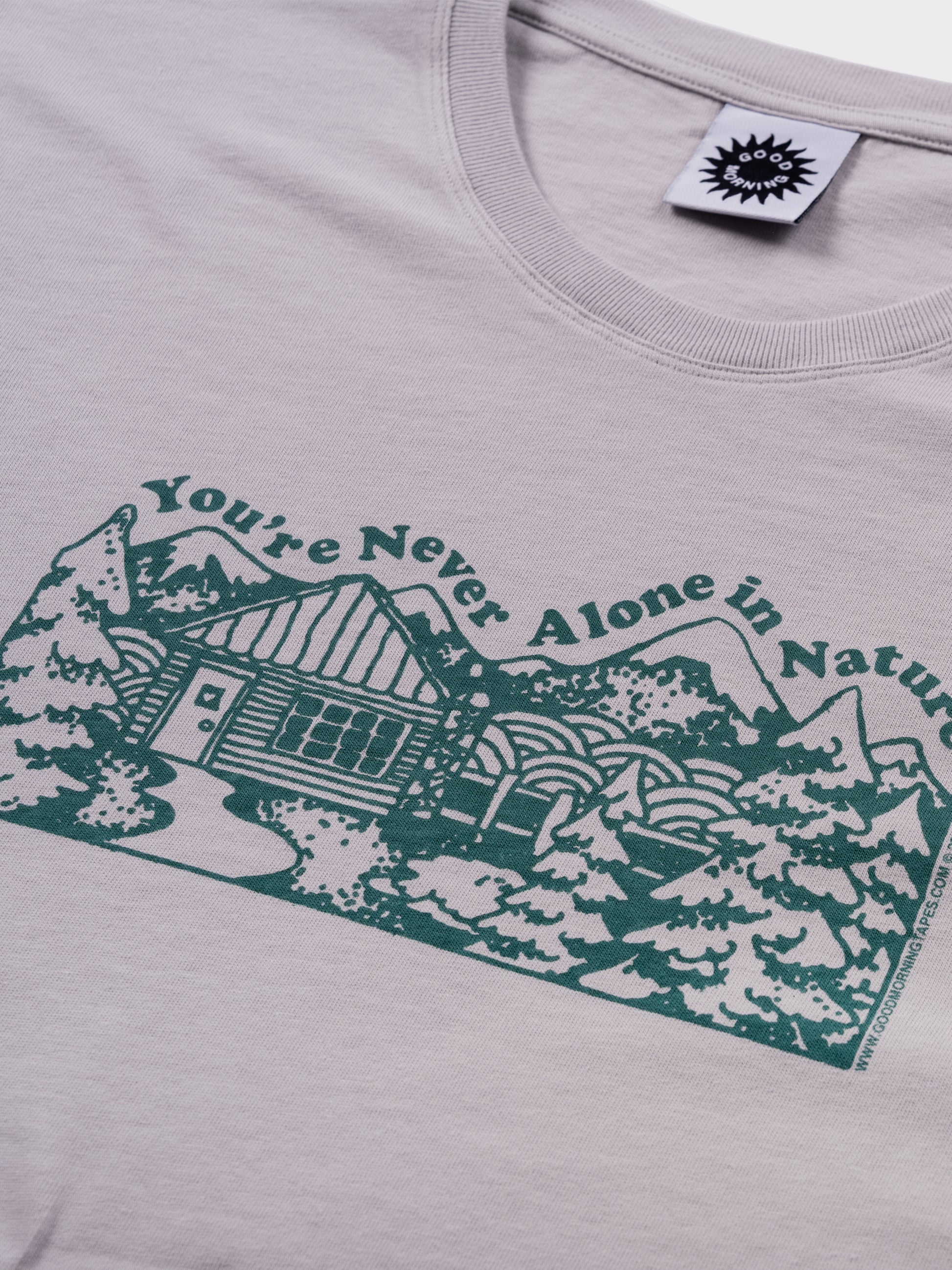 Good Morning Tapes You're Never Alone in Nature SS T-Shirt - Stone