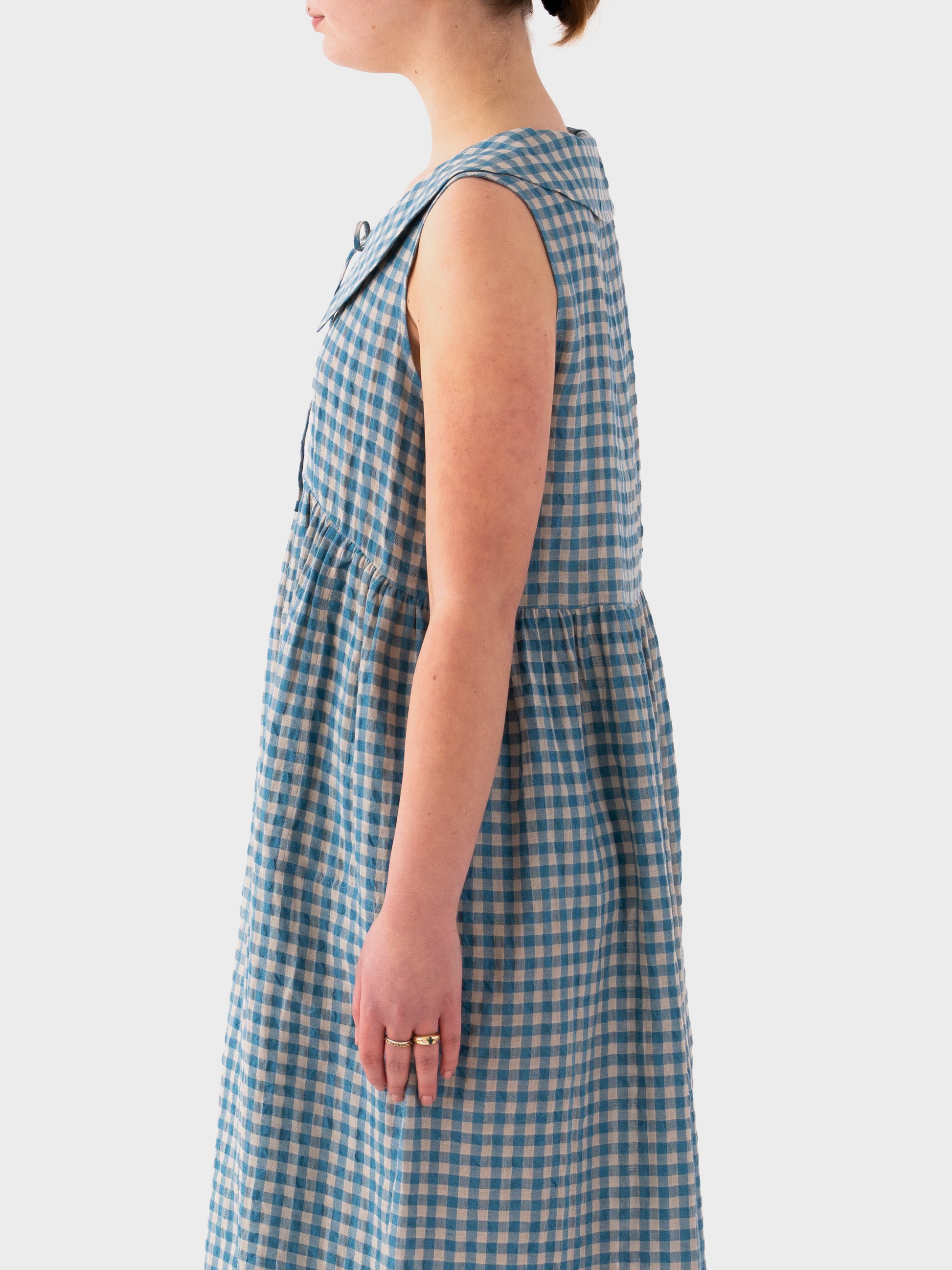 Sideline Nancy Dress - Blue Check