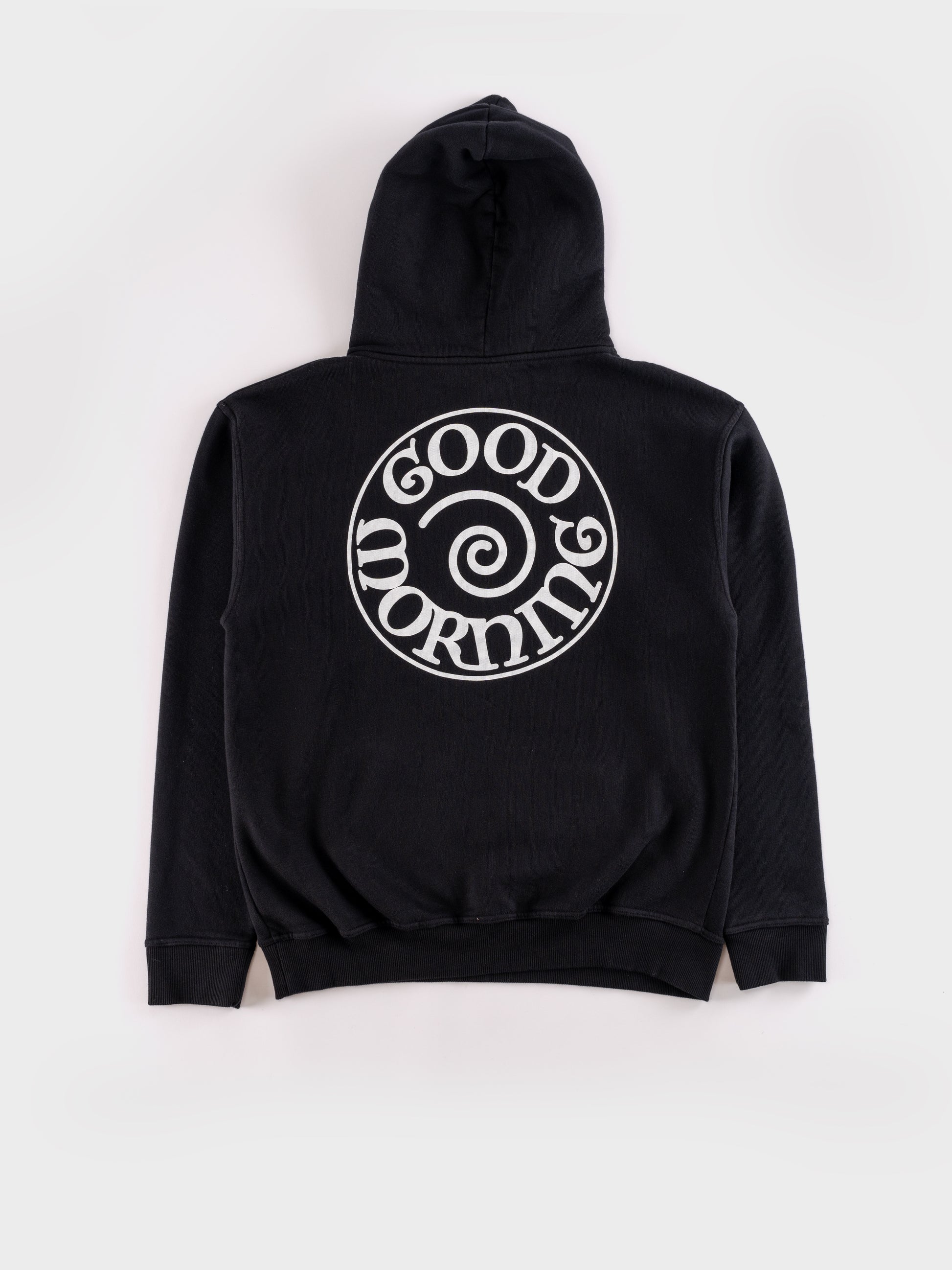 Good Morning Tapes Spiral Logo Fleece Hoodie - Black