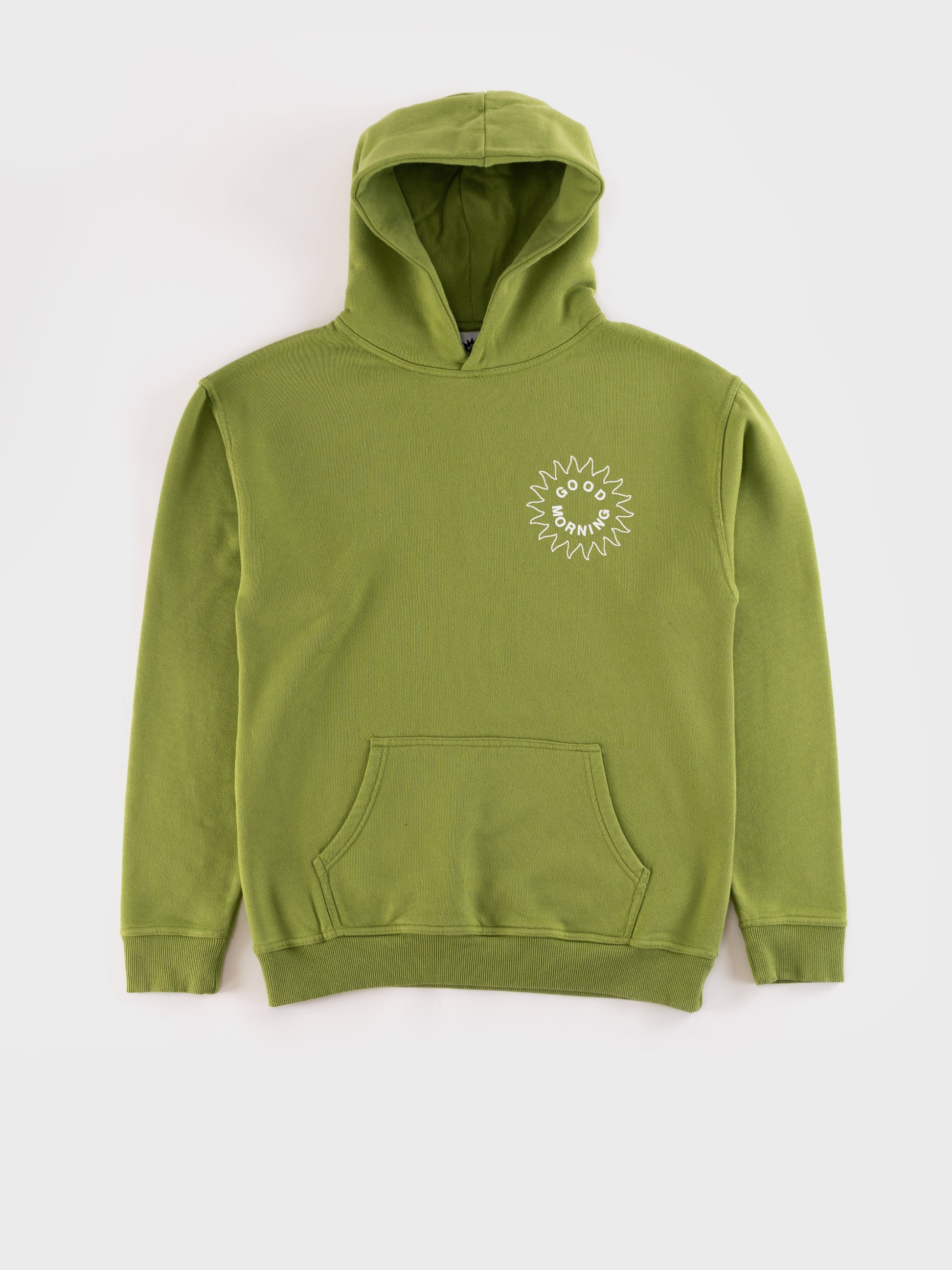 Good Morning Tapes Sun Logo Fleece Hoodie - Leaf