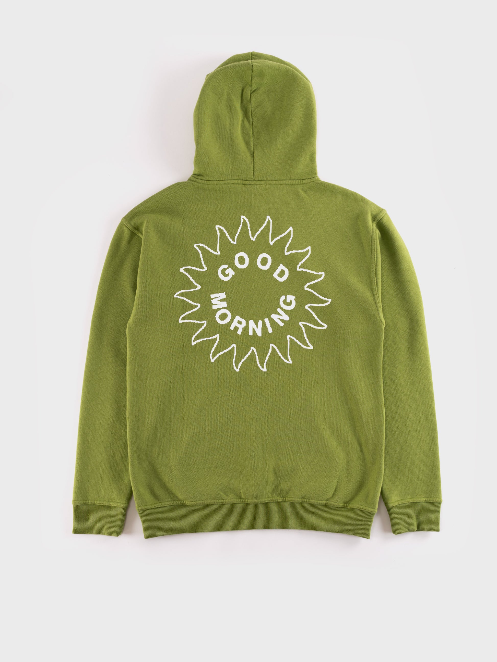 Good Morning Tapes Sun Logo Fleece Hoodie - Leaf