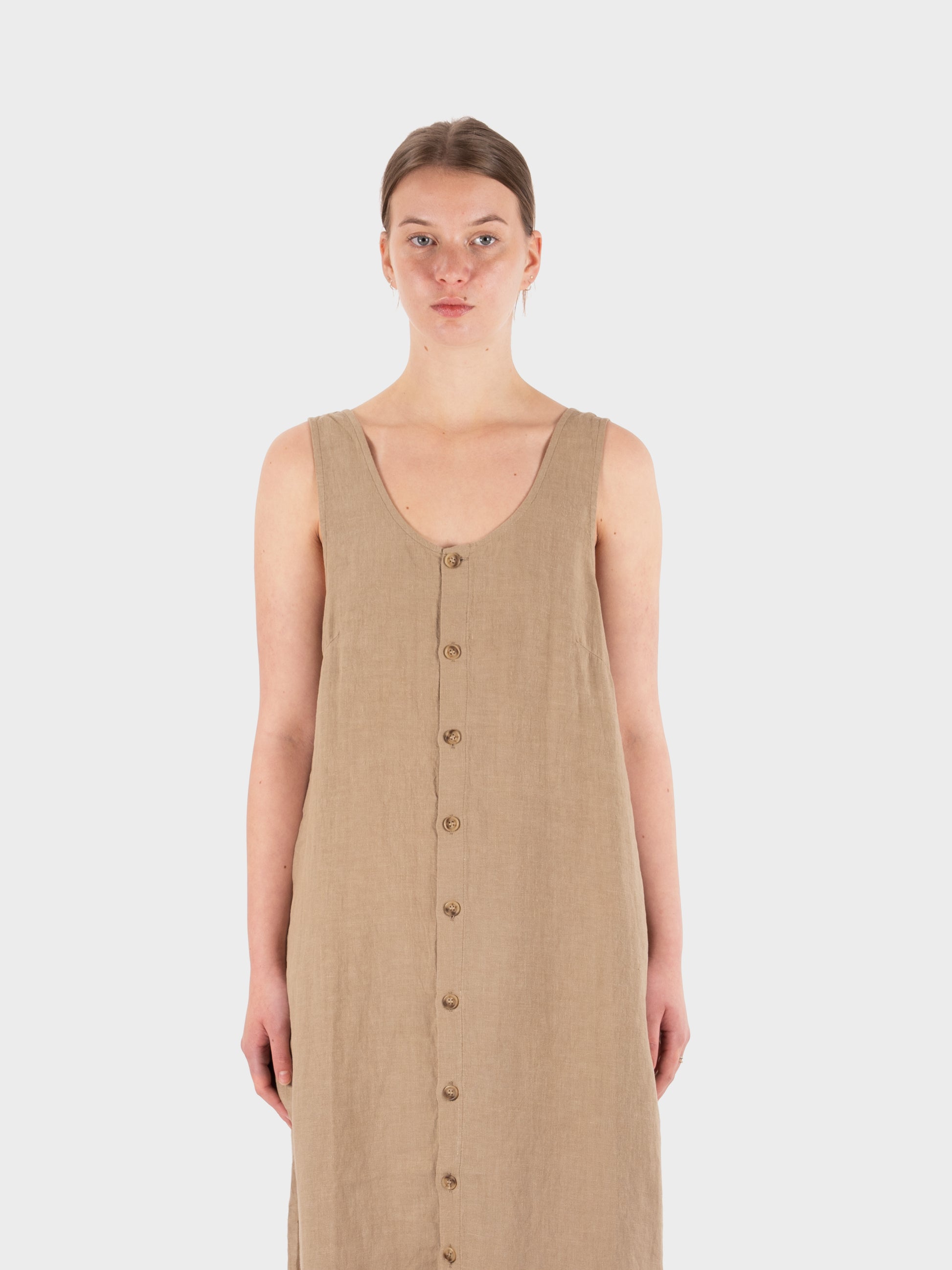 L.F Markey Basic Button Front Slip - Stone