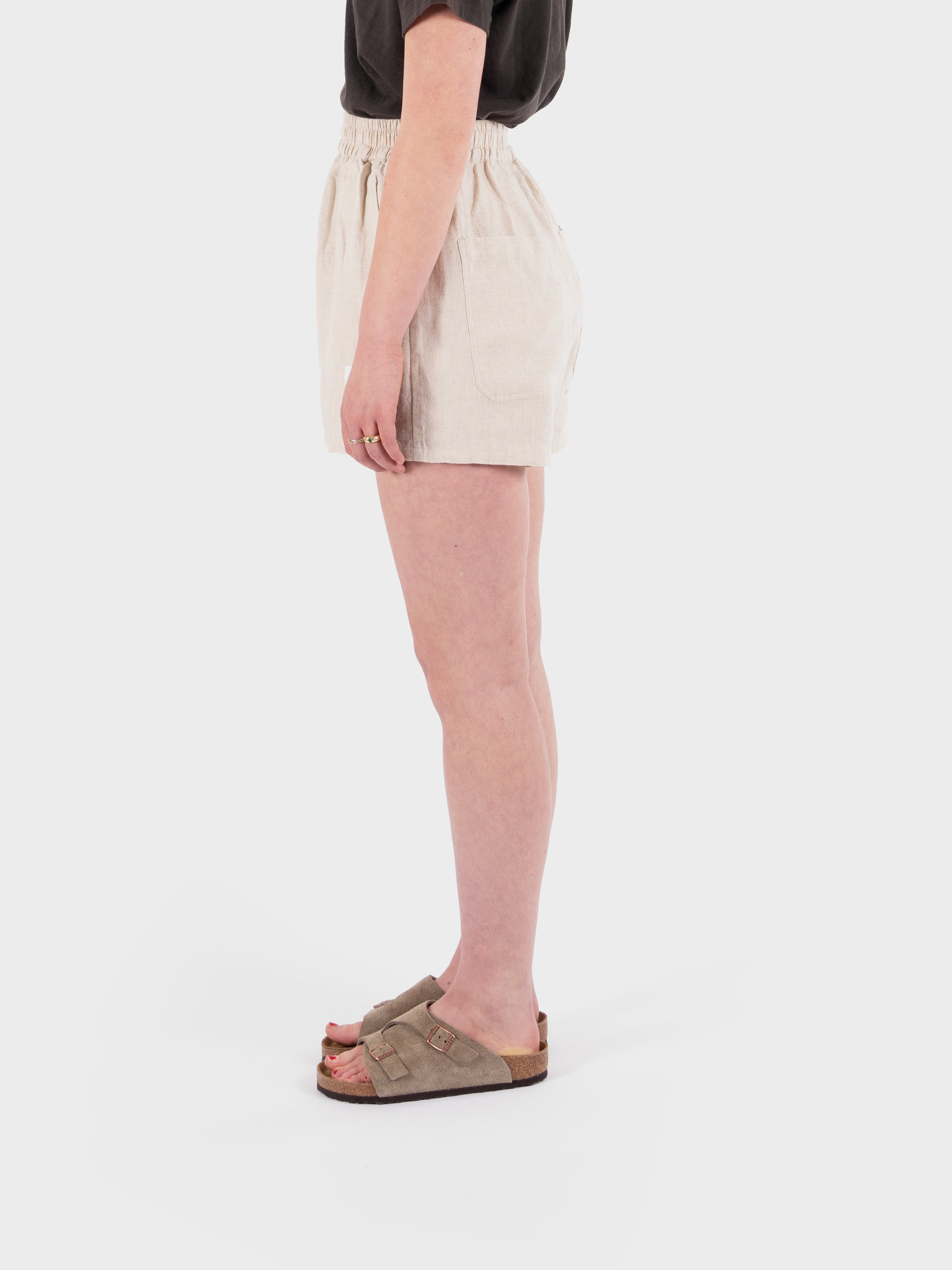 L.F Markey Basic Linen Shorts - Cream