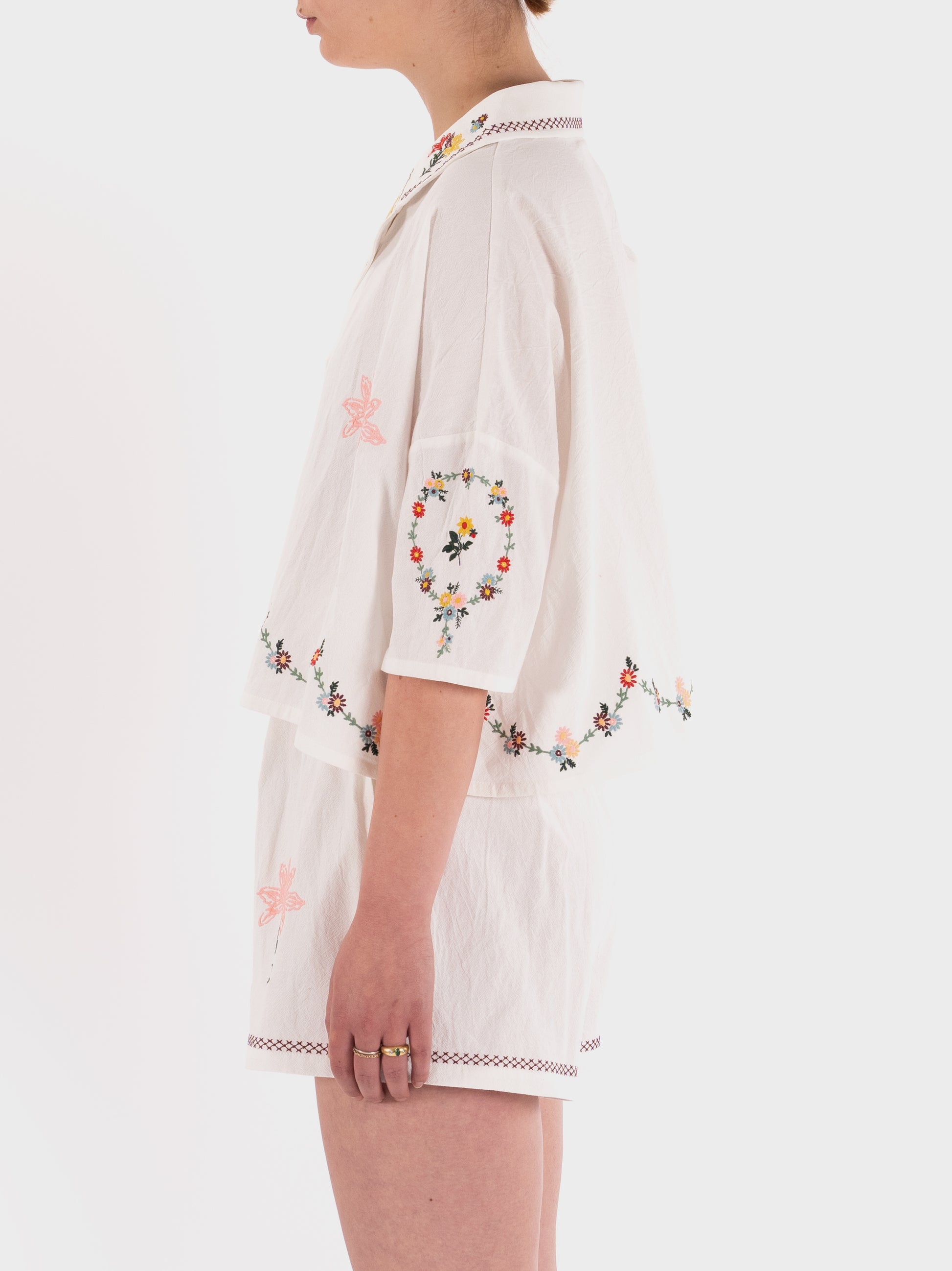 Meadows Penstemon Shirt - Multi Embroidery