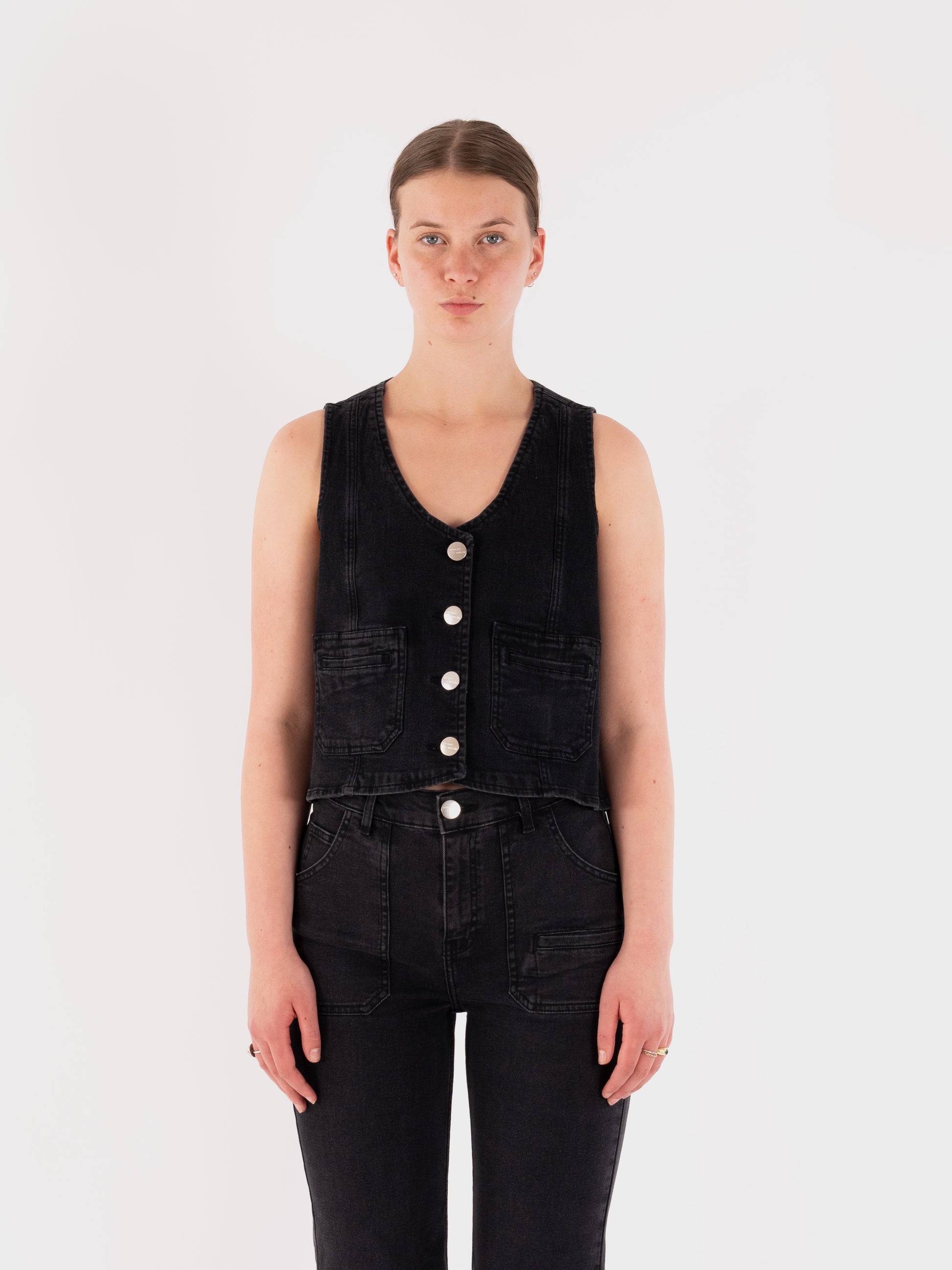 Seventy + Mochi Bea Waistcoat - Washed Black