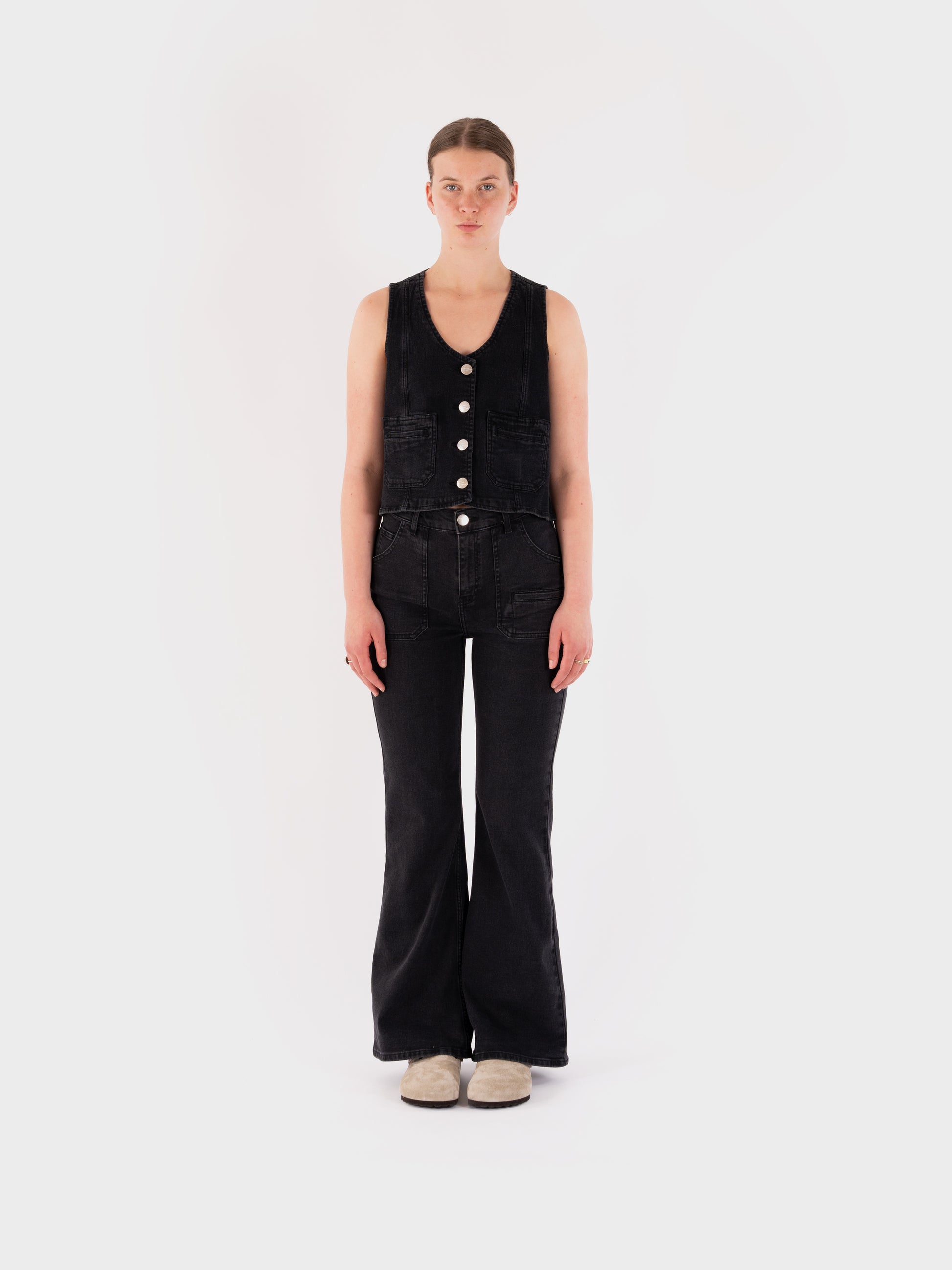 Seventy + Mochi Bea Waistcoat - Washed Black