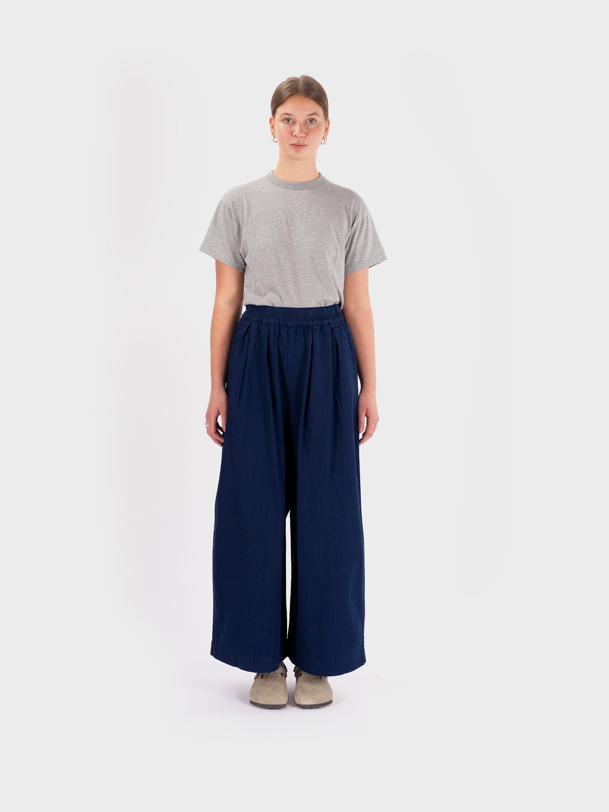 TOAST Twill Pull On Trousers - Indigo