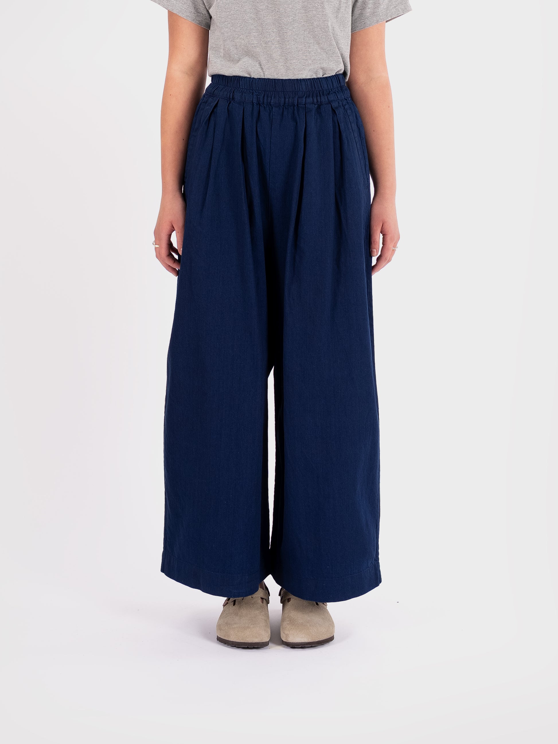 TOAST Twill Pull On Trousers - Indigo