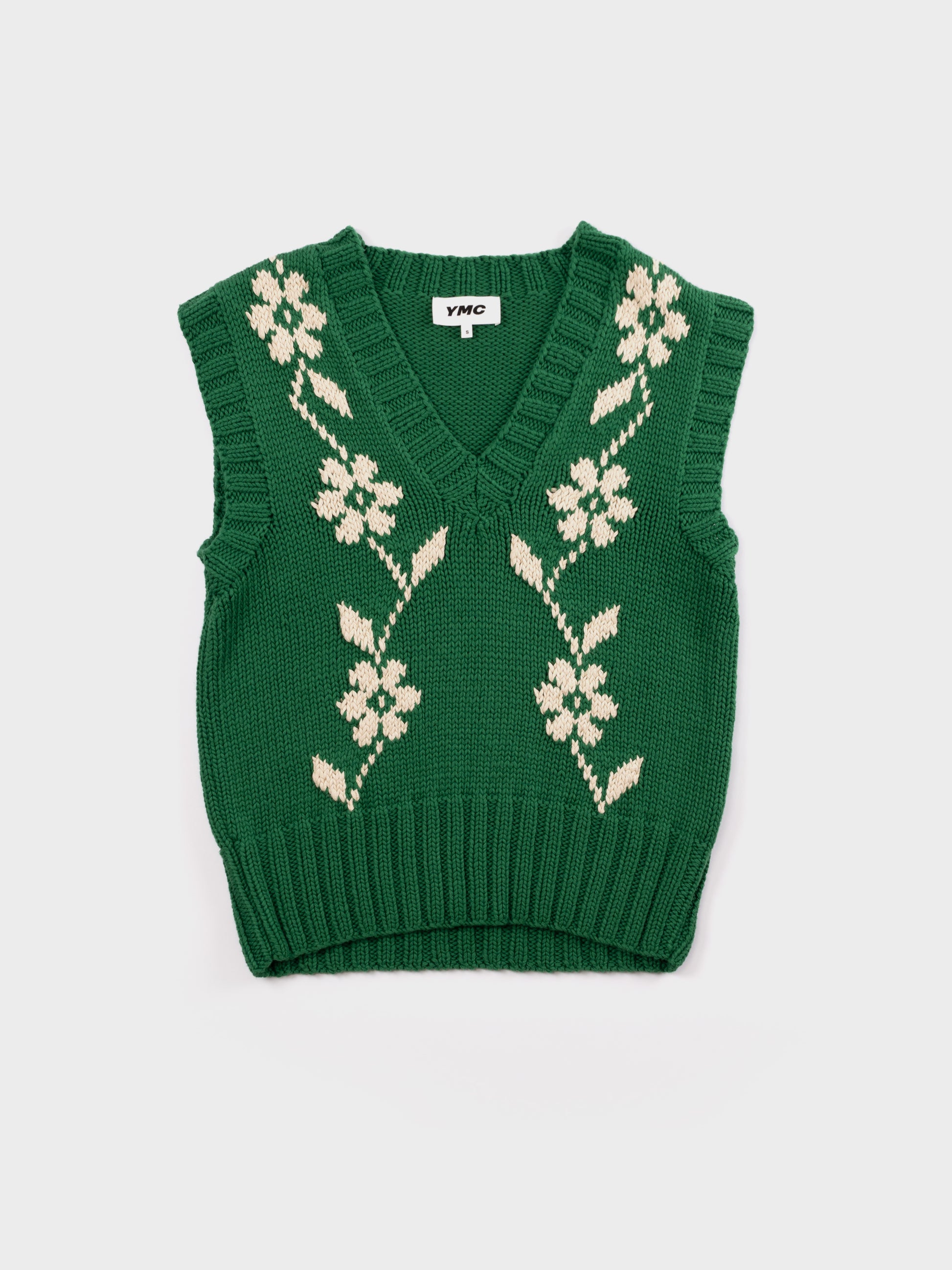 YMC Heidi Tank - Green/Ecru