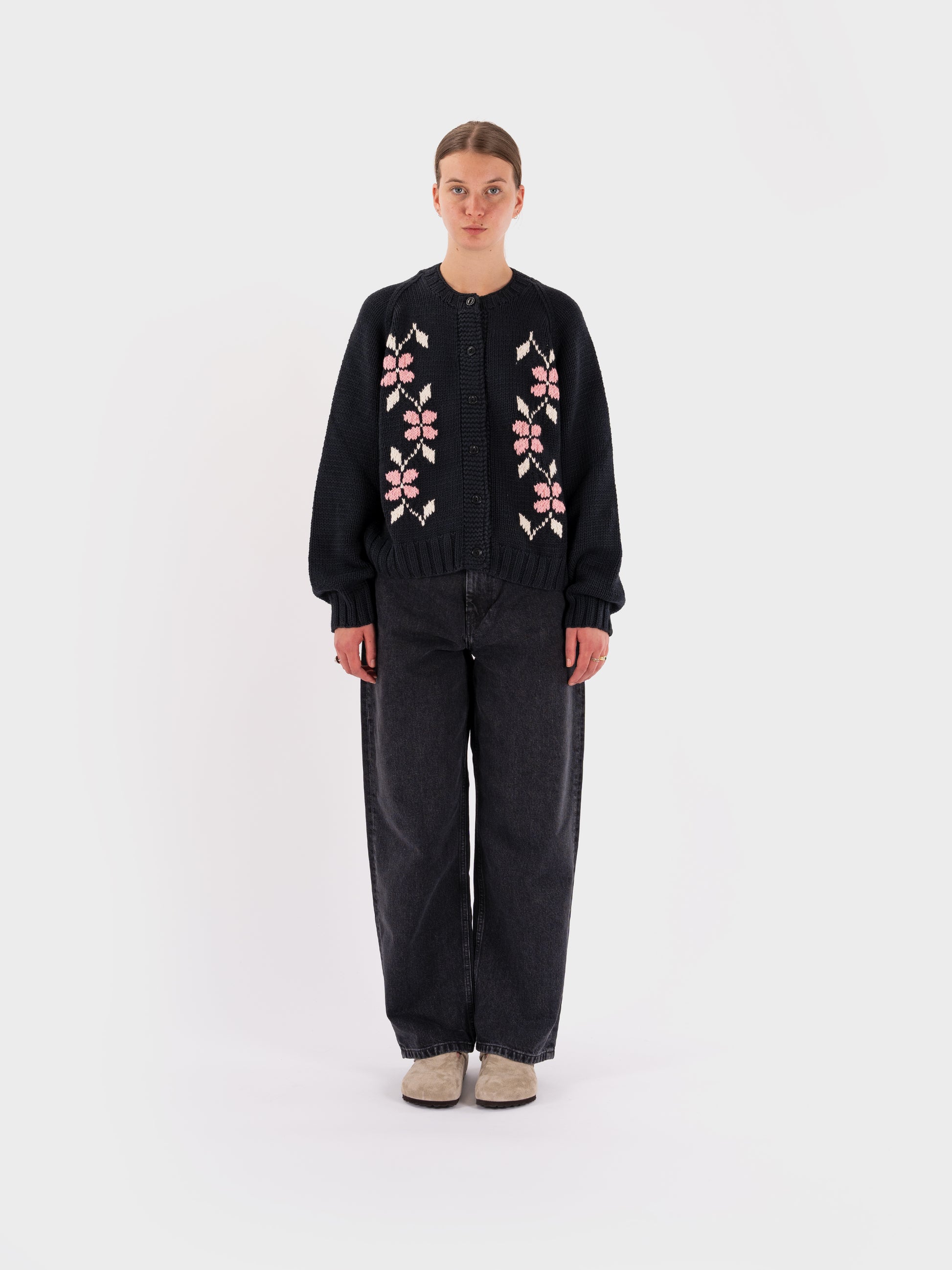 YMC Atomic Flower Cardigan - Black