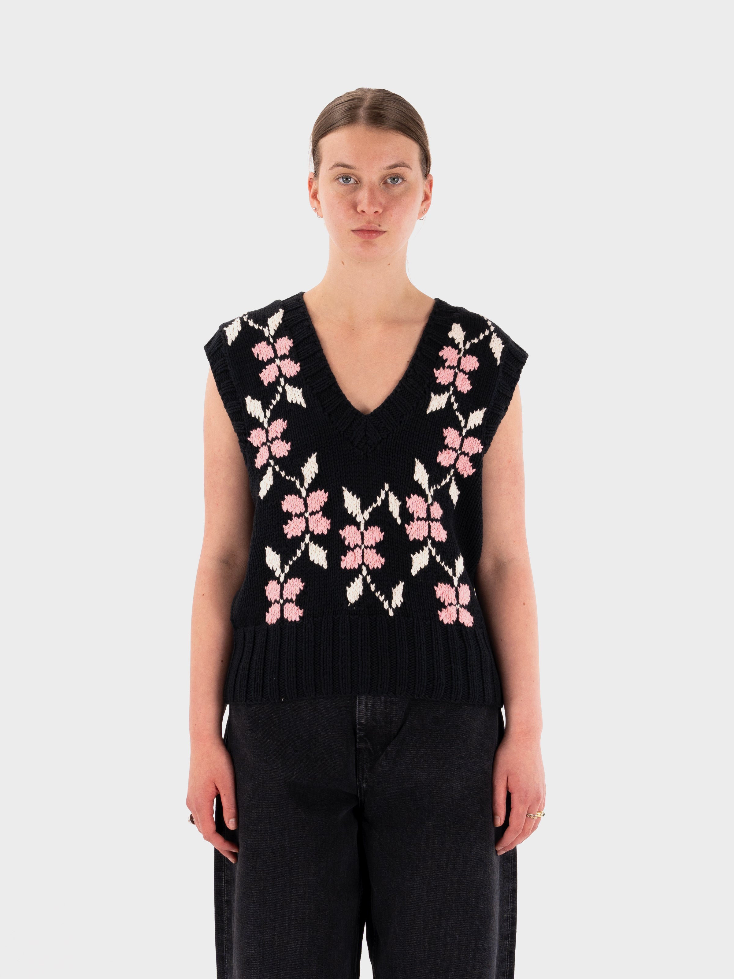 ミュージシャン HYSFORM FLOWER STAND KNIT VEST Blossom Embroidered Knit Vest – TinyTote