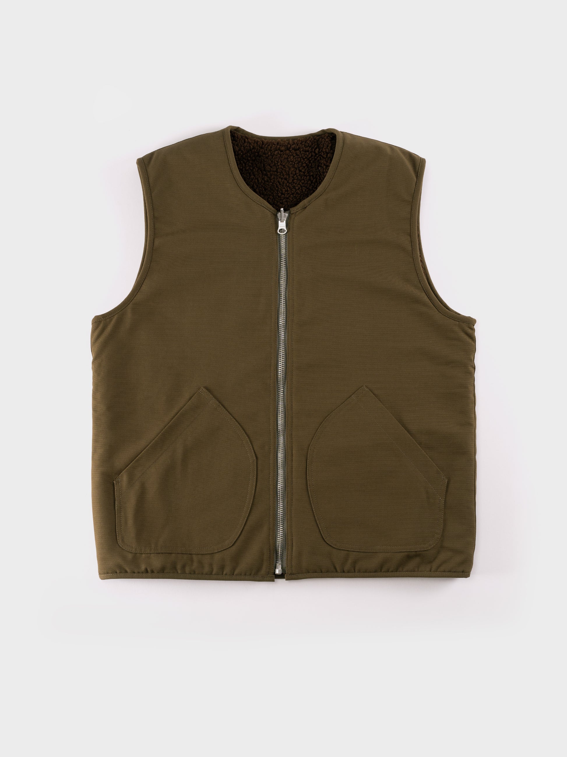 YMC Wyatt Reversible Gilet - Olive